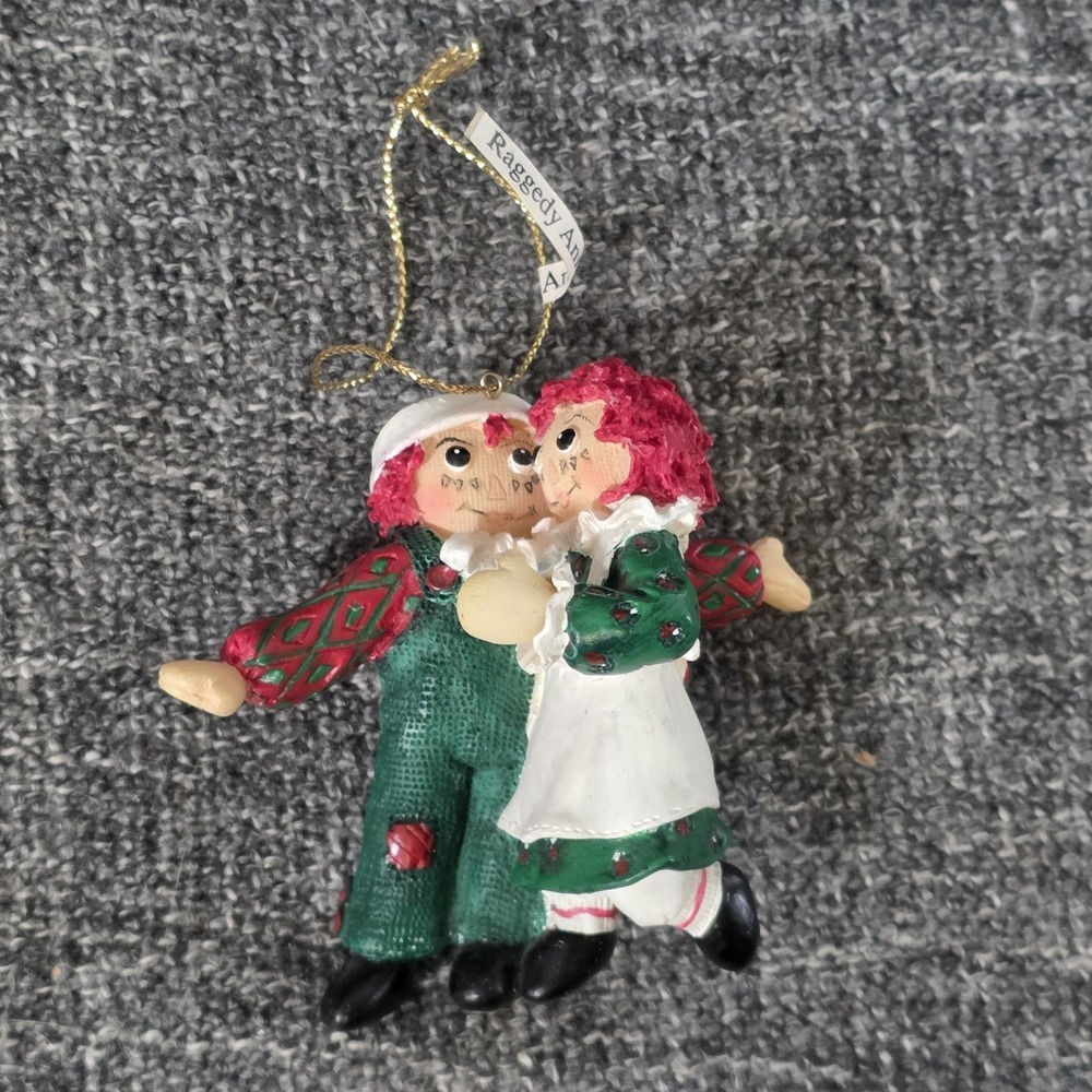 Vintage Raggedy Ann & Andy 1998 Christmas 3" Ornament Holiday Decor